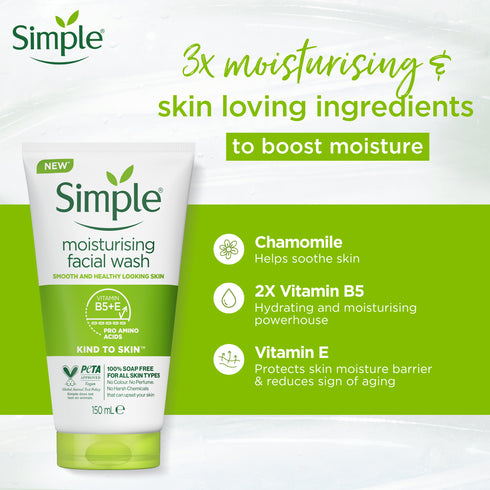 Simple Kind To Skin Moisturising Facial Wash 150ml